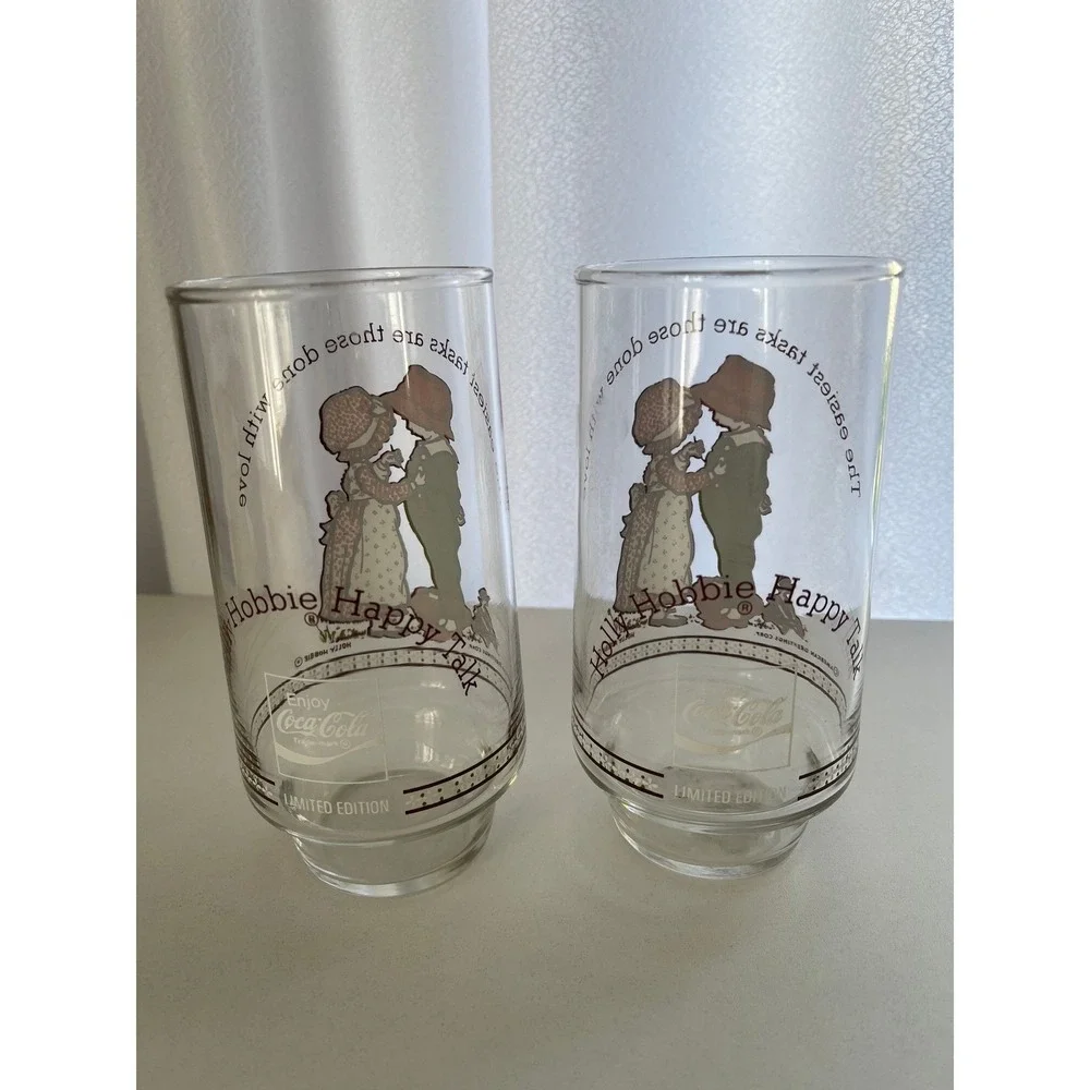 Holly Hobbie Coca Cola Glasses Set‎ of 2 Vintage Limited Edition Collectible